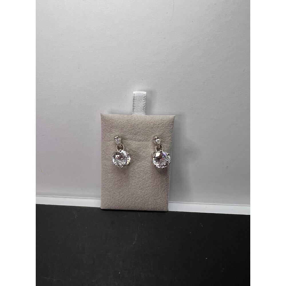 NEW Charles Winston CZ Sterling Silver Earrings 10.16ctw - Picture 2 of 11